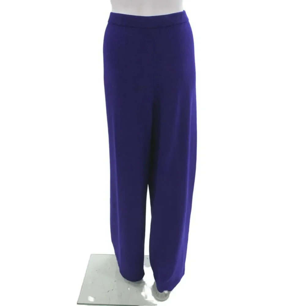 St. John Collection Women Dress Pants Purple Wool Rayon Size L